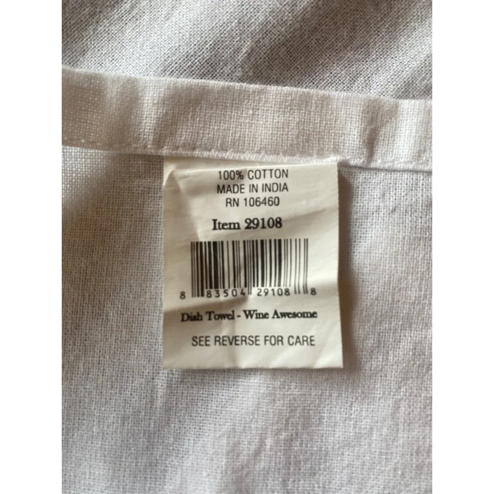 NWT Primitive by Kathy Wine Makes Me Awesome White Tea Towel